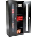 Global Industrial Assembled Clear View Storage Cabinet, 36x18x78, Black 237620BK